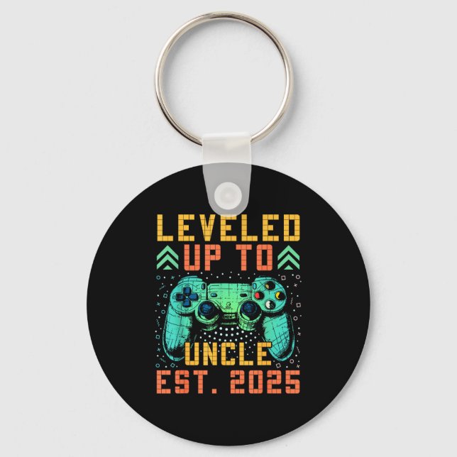Promoted To Uncle 2025 Leveled Up To Uncle Est 202 Schlüsselanhänger (Vorderseite)