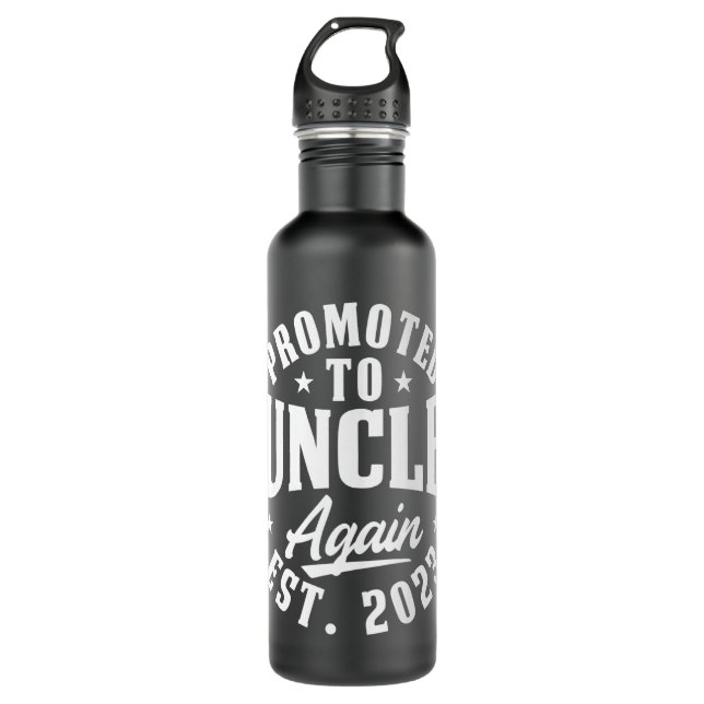 Promoted to Uncle Again 2023 Pregnancy Announcemen Edelstahlflasche (Vorderseite)