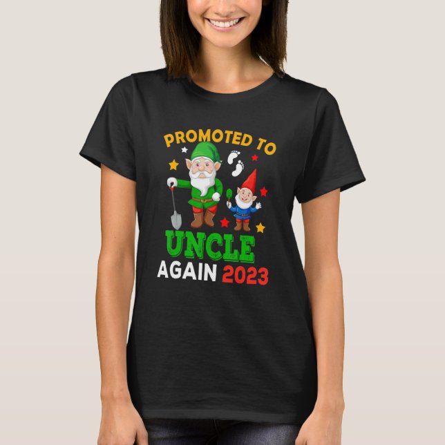 Promoted To Uncle Again 2023 Two Funny Gnomes Preg T-Shirt (Vorderseite)