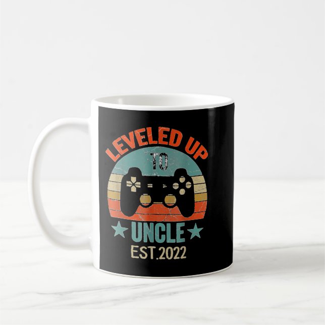 Promoted To Uncle EST 2022 2021 Leveled Up To Dadd Kaffeetasse (Links)