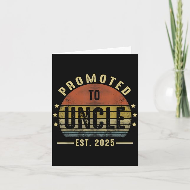 Promoted To Uncle Est 2025 New Uncle Fathers Day F Karte (Vorderseite)