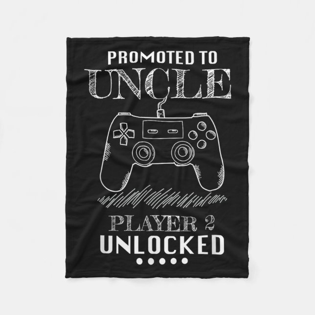 Promoted To Uncle Player 2 Unlock Shirt New Uncle  Fleecedecke (Vorderseite)