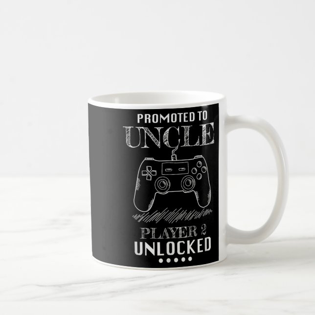 Promoted To Uncle Player 2 Unlock Shirt New Uncle  Kaffeetasse (Rechts)