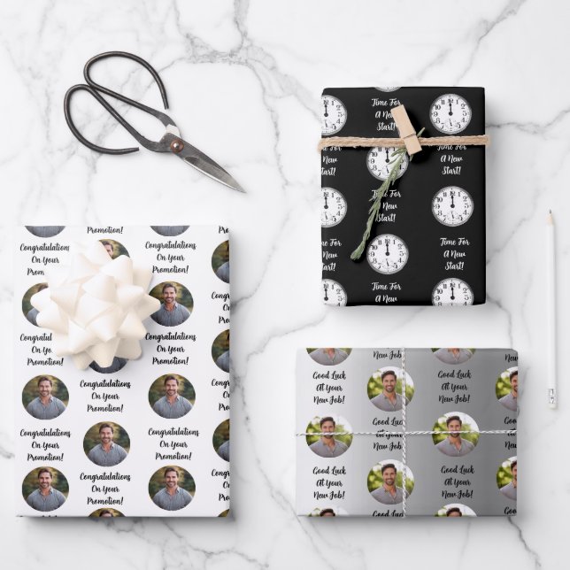 Promotion Congratulations Custom Message Gift Geschenkpapier Set (Vorderseite)