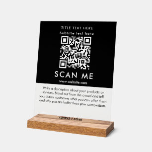Promotion Scan Me QR Code Black & White Business Acrylschild