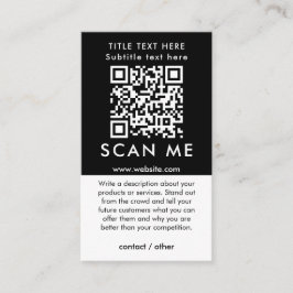 Promotion Scan Me QR Code Schwarzweiß Visitenkarte