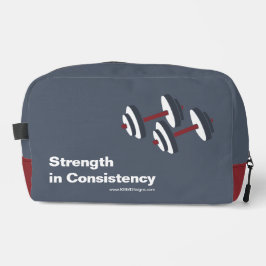 Promotional Gym Motto Strength in Consistency Grey Waschbeutel