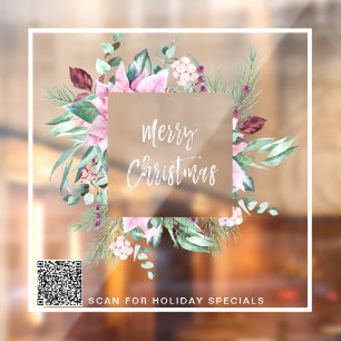 *~* Promotional Poinsettia AP20 Weihnachts QR Fensteraufkleber