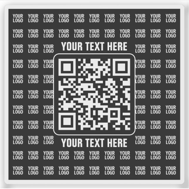 Promotional QR code (editable) plus Logo Pattern Aufkleber (Vorderseite)