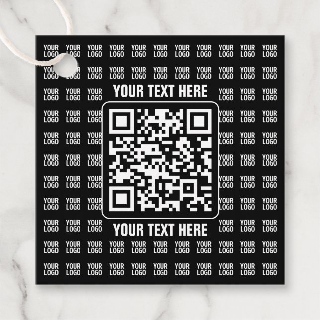 Promotional QR code (editable) plus Logo Pattern Geschenkanhänger (Vorderseite)