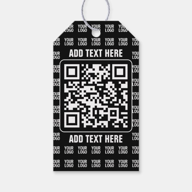 Promotional QR code (editable) plus Logo Pattern Geschenkanhänger (Vorderseite)