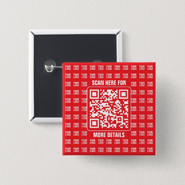 Promotionaler QR-Code (editierbar) mit Logo-Muster Button (Vorne & Hinten)
