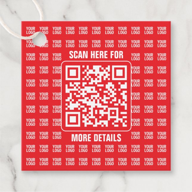 Promotionaler QR-Code (editierbar) mit Logo-Muster Geschenkanhänger (Vorderseite)