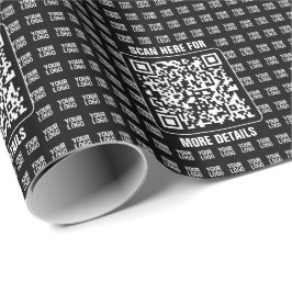 Promotionaler QR-Code (editierbar) plus Logo-Muste Geschenkpapier