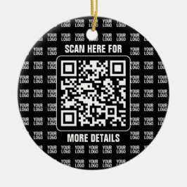 Promotionaler QR-Code (editierbar) plus Logo-Muste Keramik Ornament
