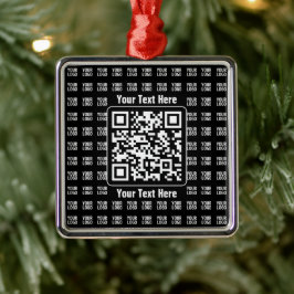Promotionaler QR-Code (editierbar) plus Logo-Muste Ornament Aus Metall