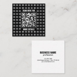 Promotionaler QR-Code (editierbar) plus Logo-Muste Quadratische Visitenkarte