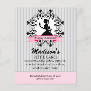 Promotions-Silhouette Lady Cupcake Rosa Silber Flyer