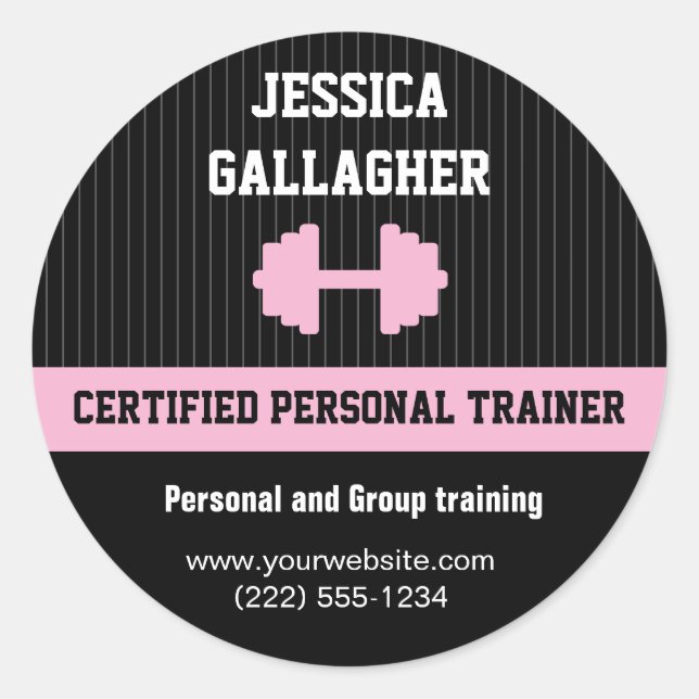 Promotionsticker für Personal Trainer Runder Aufkleber (Vorderseite)