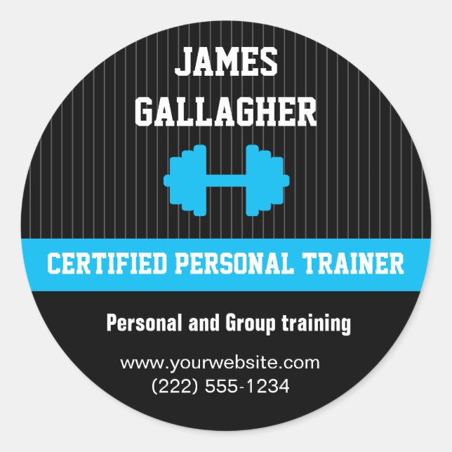 Promotionsticker für Personal Trainer Runder Aufkleber (Vorderseite)