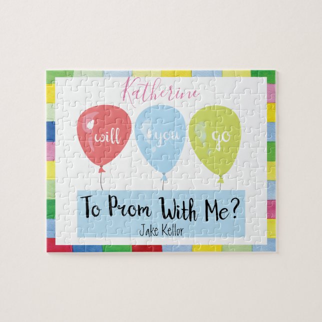 Promposal Ballon-Monogramm-Puzzlespiel (Horizontal)