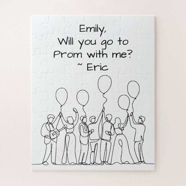 Promposal | Will You go to Prom with Me? Line Art (Vertikal)