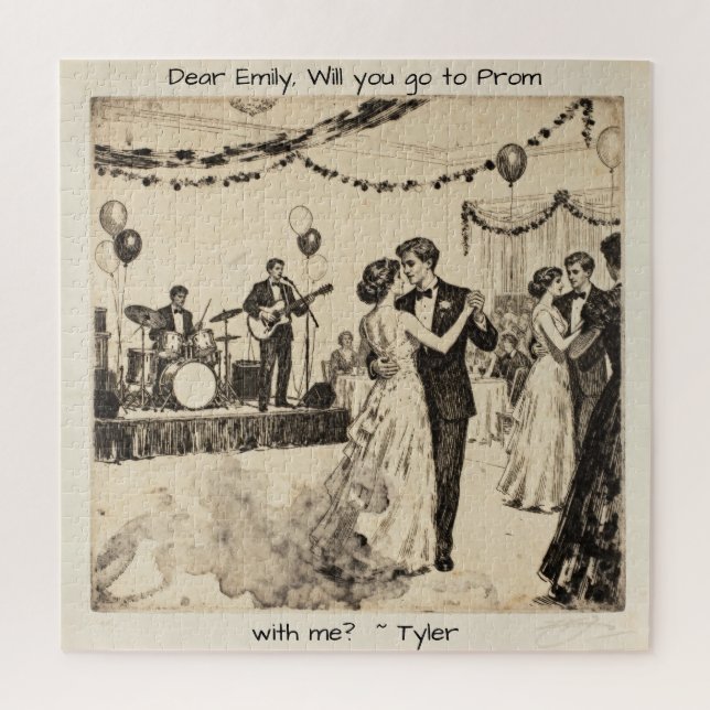 Promposal | Will You go to Prom with Me? Line Art (Vertikal)