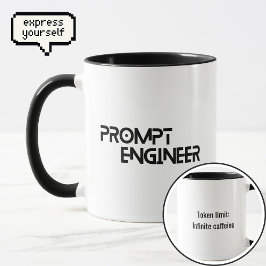 Prompt engineer minimalist quote tasse