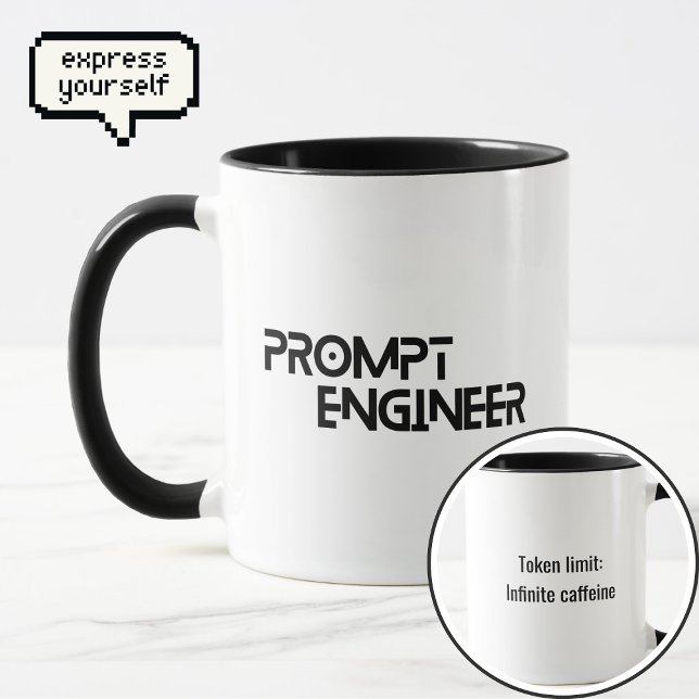 Prompt engineer minimalist quote tasse (Von Creator hochgeladen)