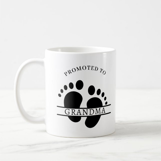 Promu à la mamie Grossesse Faire-part Mug (Gauche)