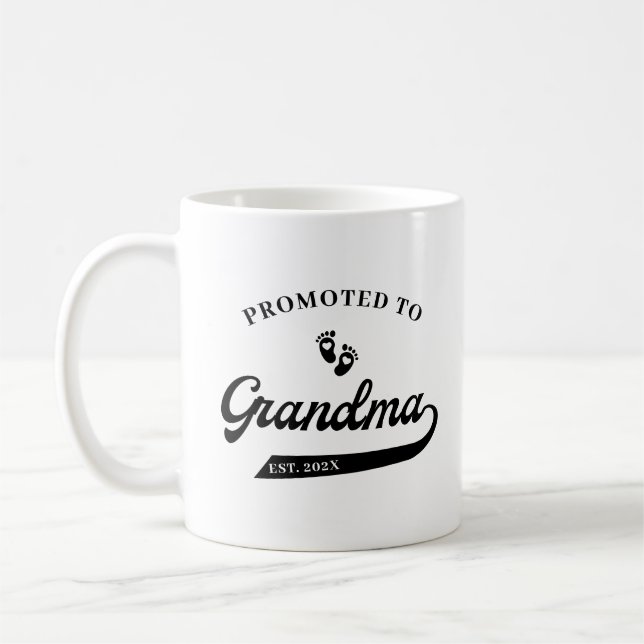 Promu à la mamie Grossesse Faire-part Mug (Gauche)