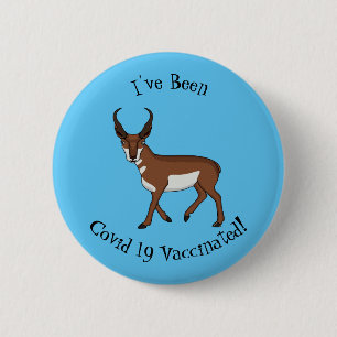Pronghorn-Antiope-Cartoon Button