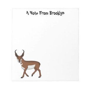 Pronghorn-Antiope-Cartoon Notizblock