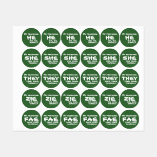 Pronomen auf allen Labels Etiketten