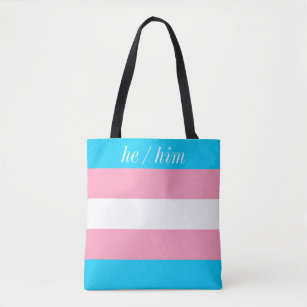 Pronomen für Transgender-Pride-Flag-Streifen Tasche