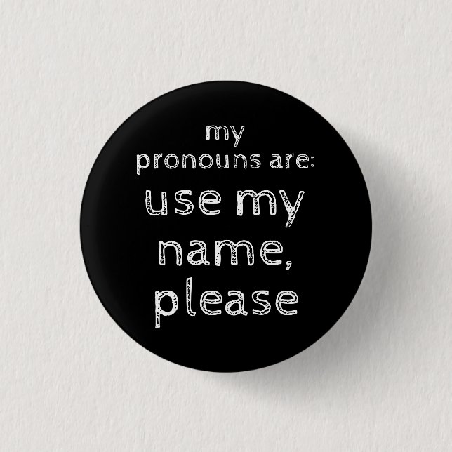 Pronomen/Mein Name verwenden Button (Vorderseite)