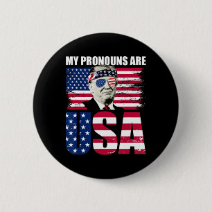 Pronomen sind Usa Donald Trump Patriotic 4. Juli Button