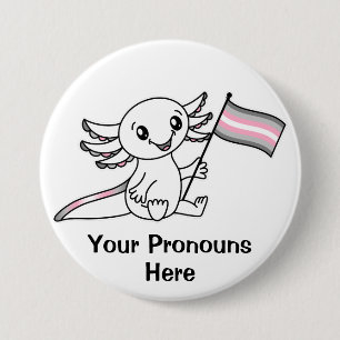 PRONOTIERT das Niedliche Flag LGBTQ+ für Axolotl-D Button