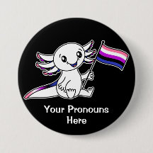PRONOTIERT Niedliches Axolotl mit dem Flag Genderf
