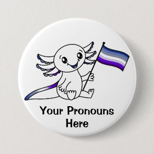 PRONOTIERT Niedliches Flag Axolotl + Butch Lesbian Button