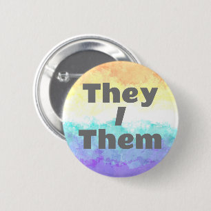 Pronoun Boho Genderfaun Pride Flag Button