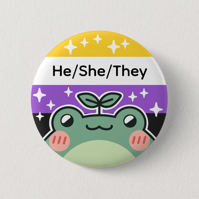 Pronoun-Flag, nicht binär Button (Vorderseite)