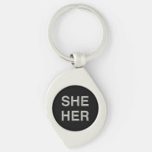 Pronoun Metal Schlüsselanhänger (Sie/sie)
