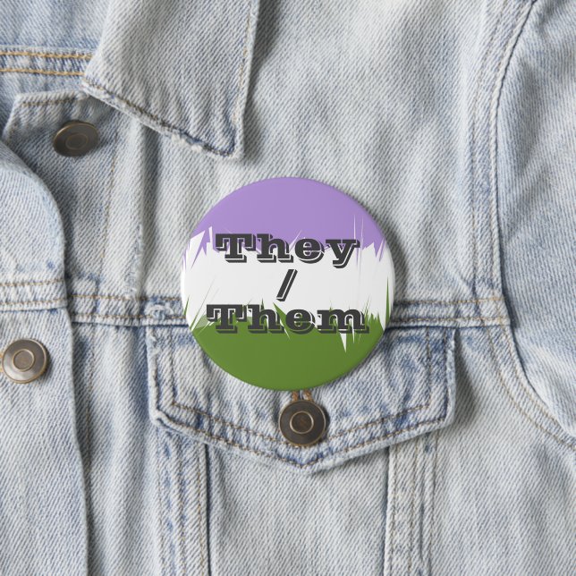 Pronoun Spiky Genderqueer Prix Flag individuell ei Button (Beispiel)
