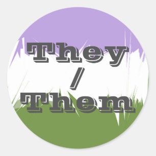 Pronoun Spiky Genderqueer Prix Flag individuell ei Runder Aufkleber