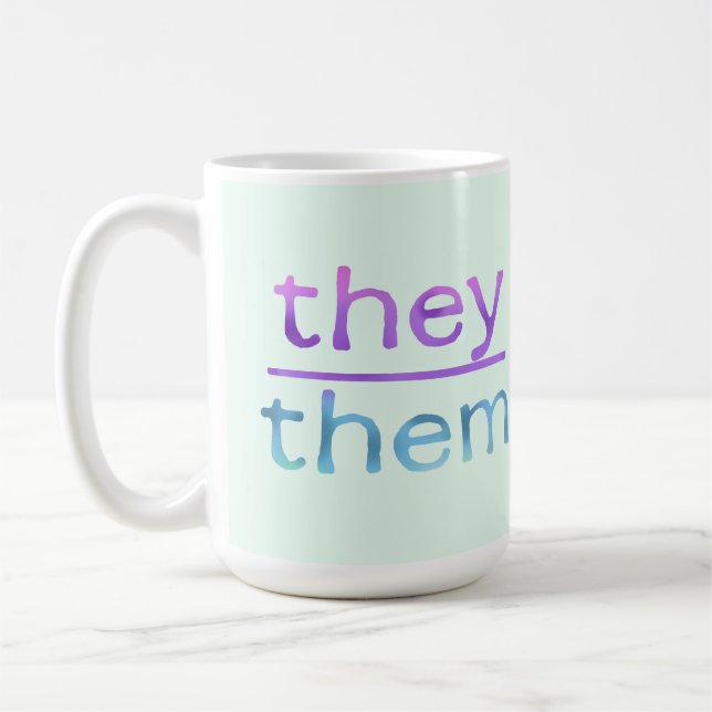 Pronoun They Them Colorful Mug (Gauche)