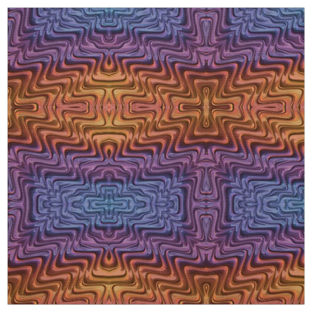 PRONOUNCED 3D! ~ Lila, blau und orange GORGEOUS Stoff (Muster)