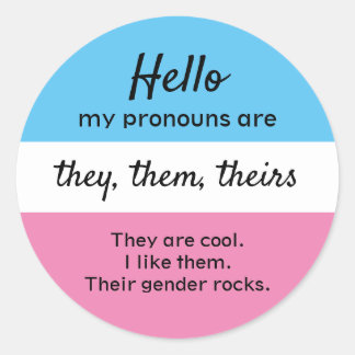 Pronouns Aufkleber, individuell einstellbar, sie s Runder Aufkleber