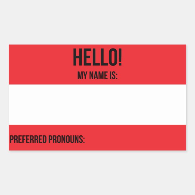 Pronouns-Aufkleber Rechteckiger Aufkleber (Vorderseite)