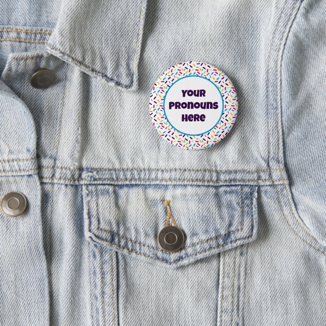 PRONOUNS-Fahne für Regenbogen-Sprinklen Polyamory- Button (Beispiel)